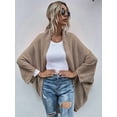 thumbnail image 2 of CoCopeaunts Women's Chunky Cardigan Fall Oversized Open Front Color Block Batwing Long Sleeve Knit Sweaters Cardigan Wrap, 2 of 3