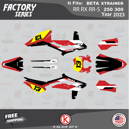 Kalair GFX Graphics Kit for Beta Xtrainer RR RX RR-S 250 300 (2023) Factory Series Kalair GFX Graphics Kit for Beta Xtrainer RR RX RR-S 250 300 (2023) Factory Series