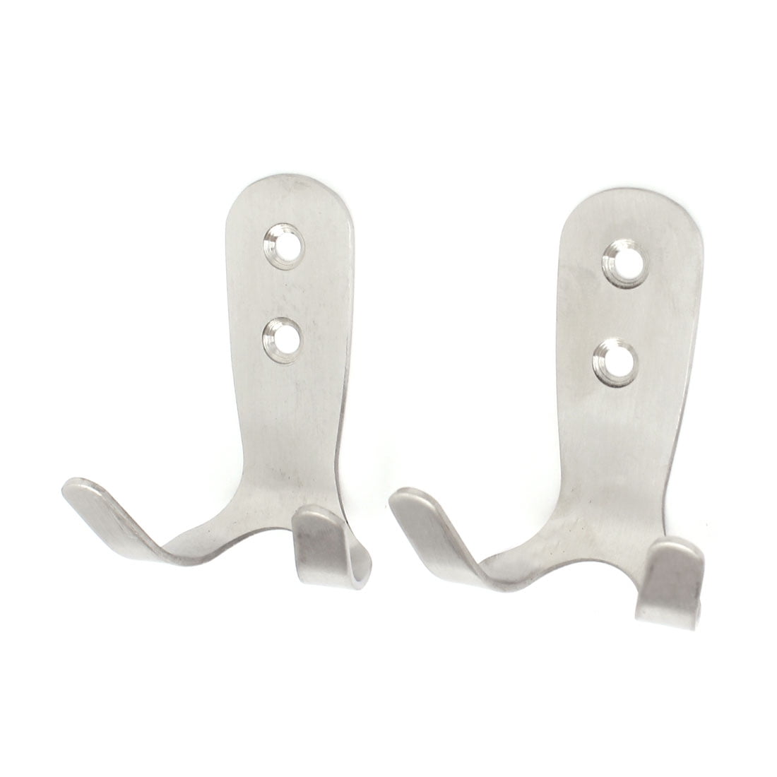 Details about   Wardrobe Wall Door Clothes Coat Hat Stainless Steel Double Hooks Hanger 2pcs 