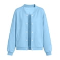 thumbnail image 6 of OGLCCG Girls Bomber Jackets Lightweight Button Down Kids Varsity Jacket School Uniform Baseball Jacket with Pockets 4-15 Years, 6 of 7