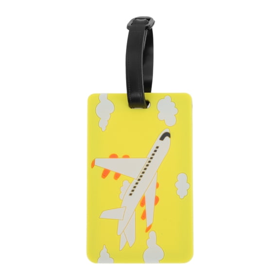 Unique Bargains 1 Pc Airplane Clouds Luggage Tag for Travelling Yellow