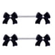 thumbnail image 5 of 1 par de bowknot negro recta pezón barbell anillo 14 calibre dama elegante, 5 of 8