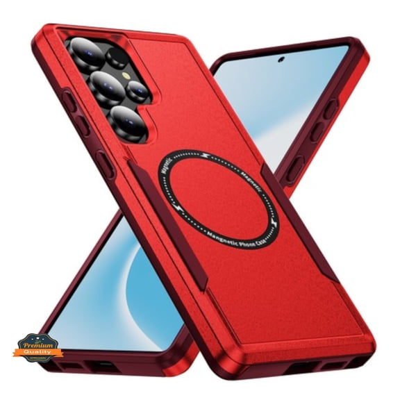 Xpression Phone Case For Samsung Galaxy A17 5G Heavy Duty Rugged & Dual-Layer Protection and Magnetic Circle Compatible with Magsafe Shockproof Cover, Red