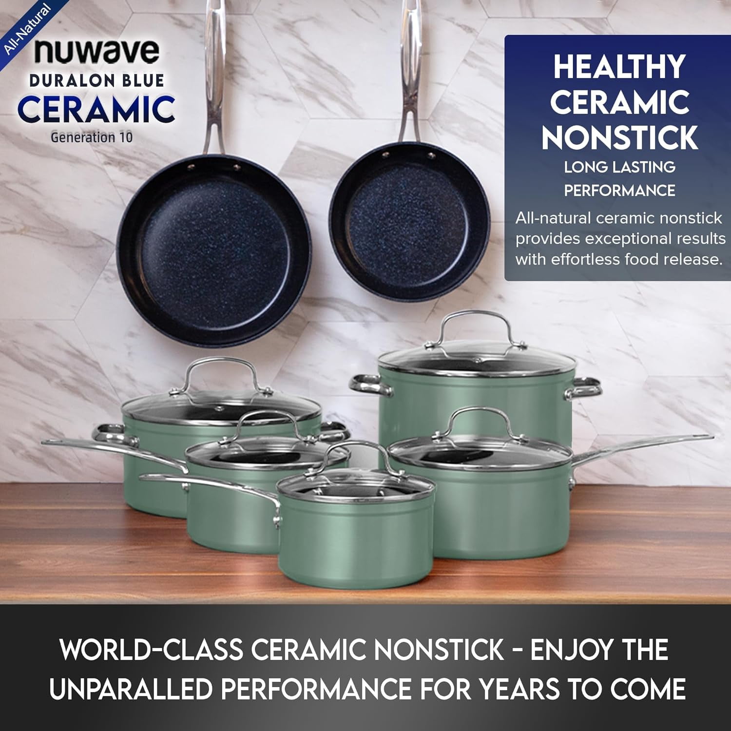 NuWave 12-Pcs Non-Stick Induction Cookware Set, Duralon Ceramic