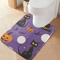 thumbnail image 2 of Yayeee Bath Rug for Bathroom Floor Non Slip Rectangle Fluffy Soft Absorbent Mat, 16"x24", Halloween Black Cat, 2 of 7