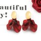 thumbnail image 4 of RV 6 piezas de pendientes de borla de pétalos de rosa roja, pendientes nupciales de Año Nuevo para mujer Rojo Verde, 4 of 5