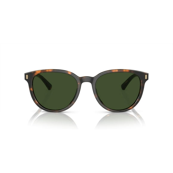 Brooks Brothers Men's BB5050U Universal Fit Round Sunglasses, Warm Tortoise Bio/Solid Dark Green, 55 mm