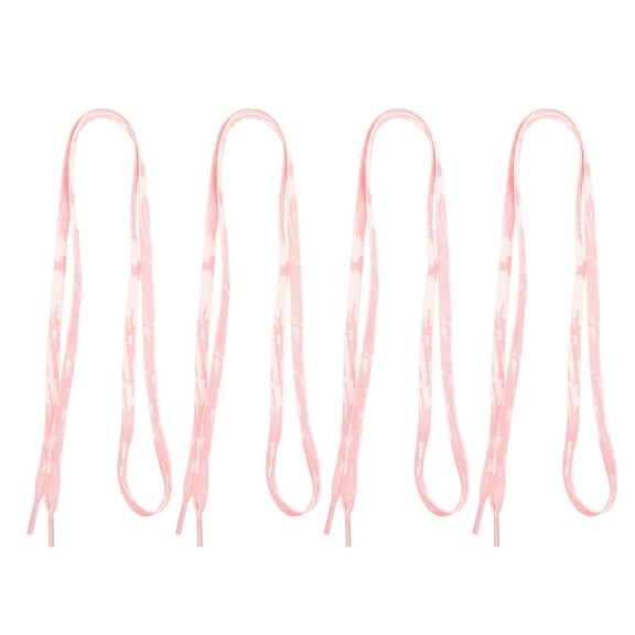 WRISTBIQUE Pattern Shoe Laces Pink 2 Pairs 120x0.9Cm