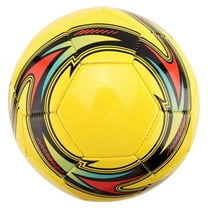 Train Leather Soccer Ball, PVC Yellow, Size 5