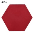 thumbnail image 3 of Uxcell Felt Coasters, Hexagonal Absorbent Pad Coaster for Drink Cup Pot Bowl Vase, Red 4 Pack, 3 of 5