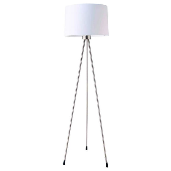 59" Tall Metal Floor Lamp with White finish, Conte