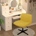 thumbnail image 4 of Walsunny Armless Cross Legged Office Wide Chair for Vanity Desk, Adjustable Swivel Padded Fabric Vanity Task Computer Chair, 4 of 10