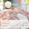 thumbnail image 2 of Cal King 4 Piece Bedding Set Classic Ocean Pink Coral Soft Breathable Duvet Cover and Pillowcase,Abstract Marine Life Scenery Duvet Cover Set Washable Bed Sheets for Bedroom Dormitory Guest Room, 2 of 9