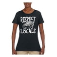 thumbnail image 2 of Wild Bobby Respect The Locals Save Our Oceans Turtle Animal Lover Women Graphic Tee, Black, 3X-Large, 2 of 6