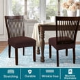 thumbnail image 2 of Stretch Jacquard Chair Seat Covers Seat Covers for Dining Room Chair Covers Chair Seat Slipcovers Removable Washable Chair Seat Cushion Slipcovers for Dining Room (4 Pack, Brown), 2 of 7