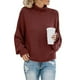 thumbnail image 3 of Suéteres de mujer de gran tamaño Cuello medio alto Mangas de murciélago Grueso Cuello alto suelto Suéteres casuales sólidos Suéteres de otoño Tops SG Macarena suéter de mujer de gran tamaño, 3 of 8