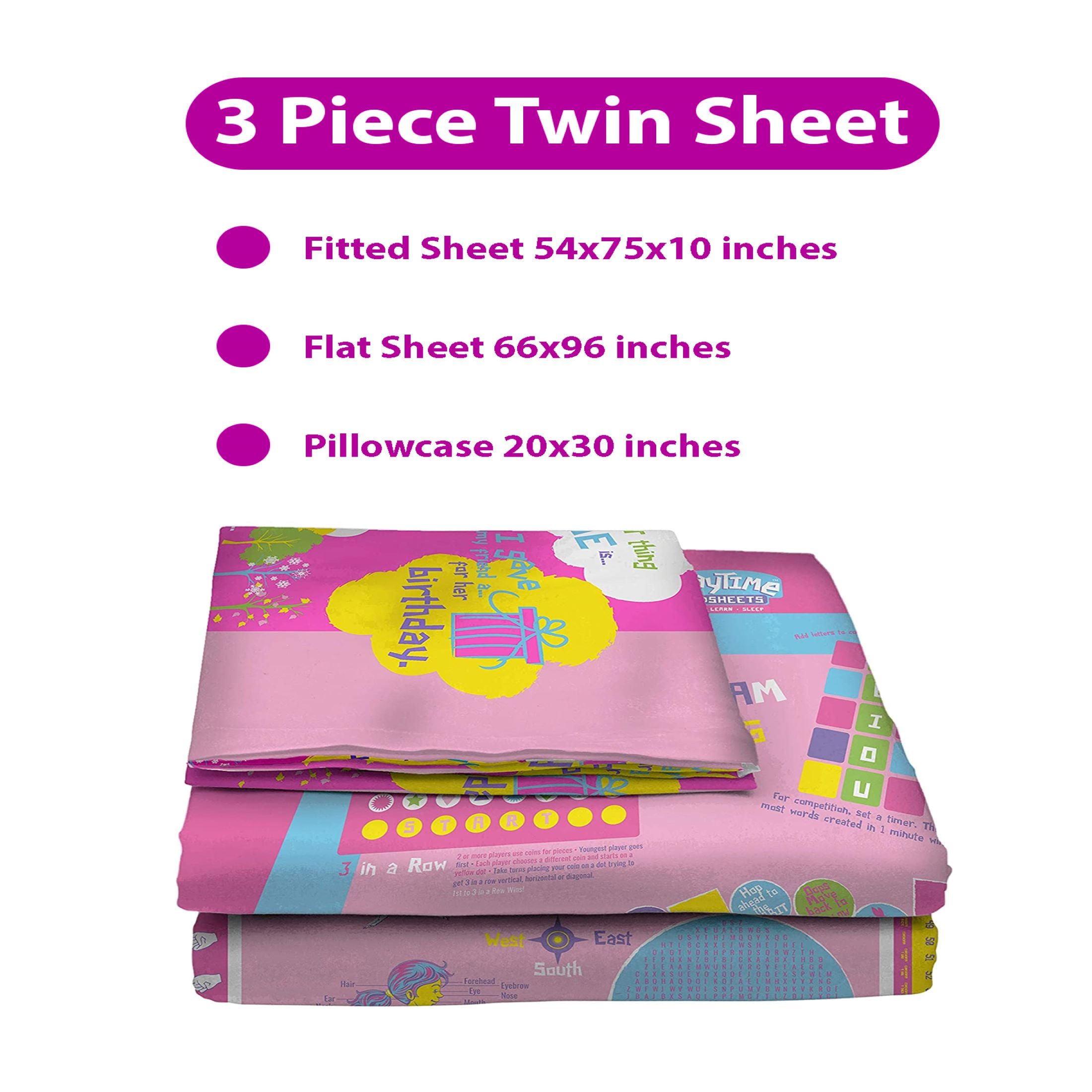 Playtime Edventures ptbspt Bed Sheets, Pink - Twin Size