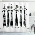 thumbnail image 1 of Ambesonne African Shower Curtain, Women Jugs Dress, 69"Wx75"L, Black and White, 1 of 3