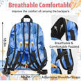 thumbnail image 4 of Herdesigns Lotus Large Backpack Set with Lunch Box Lightweight Water Resistant Travel Laptop Backpacks Casual Daypacks for Women Men, Blue Floral, 4 of 8