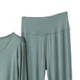 thumbnail image 6 of BiZtdJrK Pajama Sets for Women 2 Piece Long Sleeve V Neck Tops and Pants Matching Casual Set Plus Size Soft Modal Lounge Sleepwear Army Green XXXL, 6 of 6