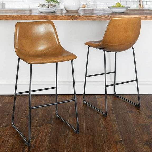 Vitesse 30 inch PU Faux Leather Counter Bar Height Stools with Back
