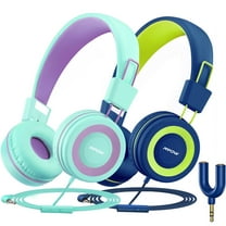 Mpow MPBH360AL Kids Headphones with Microphone(2 Pack) Blue & Green