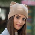 thumbnail image 5 of D-GROEE Women Cat Ear Beanie Hat Wool Braided Knit Trendy Winter Warm Cap, 5 of 8