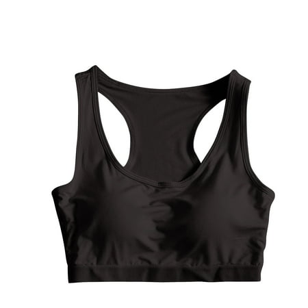 ATOYSOY Cotton Lined Sports Bra Everyday Bra Racerback Padded Yoga Activewear Workout Push Up Bralette Underwear Clearance Comfort Bra Breathable Teens Wireless Tank Tops Black L