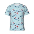 thumbnail image 4 of Qekee Sailboats Anchors Classic Fit T-Shirt Men's Shirt Men's Tight Short Sleeves for Exercise, Running, Mountaineering - Sailboats Anchors, 4 of 9