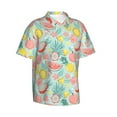 thumbnail image 2 of Daiia Bright Peach Hawaiian Shirt for Men Gentle Cotton Regular Short Sleeve Casual-Small, 2 of 9