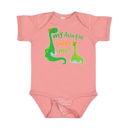 

Inktastic My Auntie Loves Me Dinosaur Gift Baby Boy Bodysuit