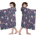 thumbnail image 4 of Fairy Princess Magic Pattern Hooded Bath Towel，60"x35" for Ages 3 To 12 Kids, Quick Dry Lightweight Soft Microfiber Hood Beach Towel Cover Up for Kids, 4 of 7