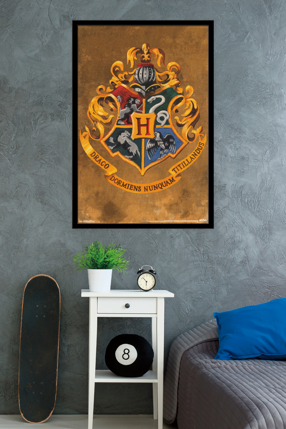 The Wizarding World: Harry Potter - Hogwarts Crest Wall Poster, 22.375" x 34", Framed