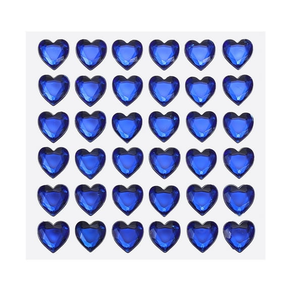 Uxcell 144 Pcs Heart Rhinestone 10mm Self Adhesive Gems Stickers Jewelry Stickers for Arts & Crafts, DIY Dark Blue