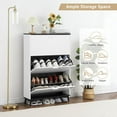 thumbnail image 2 of M optimized Shoe Storage Cabinet with 3 Flip Drawers, 47 in Tall Freestanding Shoes Organizer with Legs, Farmhouse Narrow Shoe Rack, Slim Shoe Cabinet for Entryway, Hallway, Closet, 2 of 7
