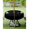 thumbnail image 4 of Outdoor Tablecloth with Umbrella Hole, Solid Color Black Round Tables Waterproof Tabletop Collection for Patio, Garden, Picnic, Camping 60R, 4 of 5