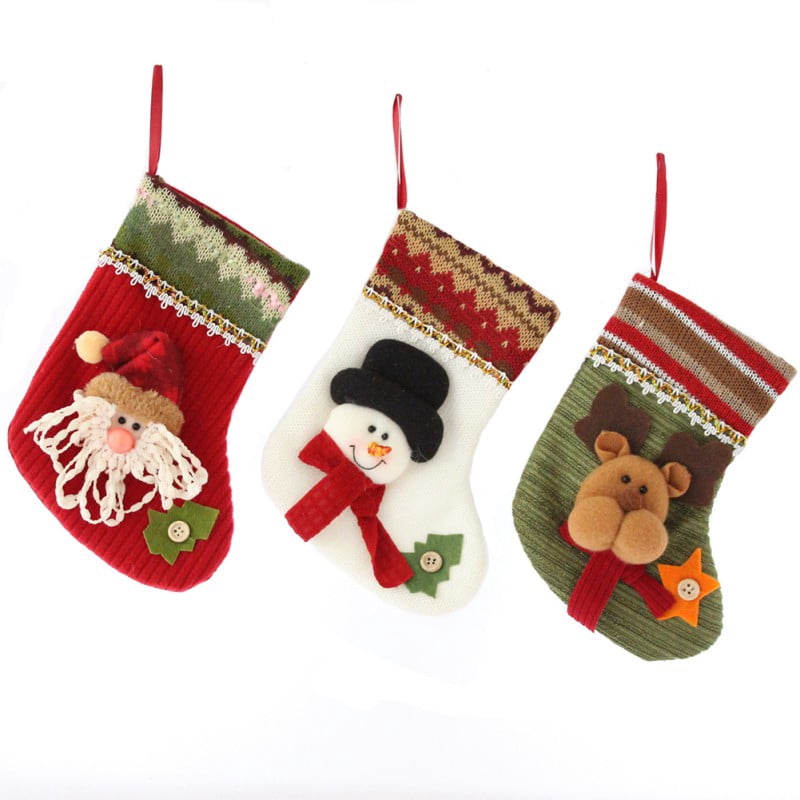 Christmas Gift Bags Pet Dog Cat Snowman Stocking Socks Xmas Tree