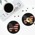 thumbnail image 4 of Disketp Patriotic USA Butterfly Art Funny Coasters,4 Pcs Leather Coasters with Holder, Perfect Housewarming Hostess Gifts,Protect Furniture from Water Marks Scratch and Damage-Round Shape, 4 of 6