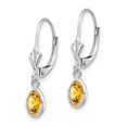 thumbnail image 2 of Auriga Fine Jewelry 14K White Gold 6x4 Oval Bezel November/Citrine Stud Earrings for Women (L- 0.91 inch, W- 0.16 inch), 2 of 6