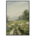 thumbnail image 2 of PixonSign Framed Wall Art Misty Pastel Country Flower Field Floral/Botanical Nature Artwork Rustic Plant Oil Paintings Modern Scenery Canvas Prints Contemporary for Rooms - 16"x24" White, 2 of 5