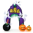 thumbnail image 2 of Costway 9 Ft Tall Halloween Inflatable Castle Archway Decor w/ Spider Ghosts &Built-in Lights, 2 of 9