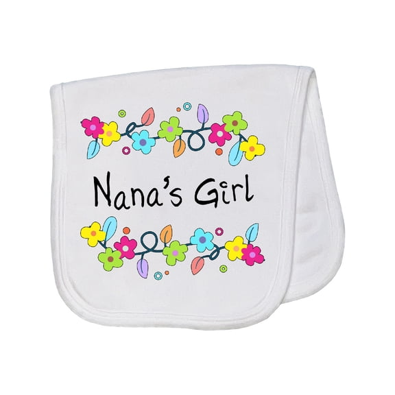 Inktastic Nanas Girl Bright Flowers Baby Burp Cloth