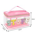 thumbnail image 1 of Bolso De Cosméticos Bolsa de cosméticos de PVC transparente, bolsa de almacenamiento con letras brillantes para acampar (estilo 4) Ndcxsfigh Para Estrenar, 1 of 5
