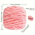 thumbnail image 6 of 2 Pack 100g/Ball Soft Chenille Yarn Velvet Blanket Yarn Thick Fluffy Plush Yarn for Crocheting Hand Knitting Weaving Sweater Shawl Scarf Gloves DIY Craft, 6 of 15