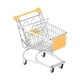 thumbnail image 1 of Mini carrito de compras de metal, modelo decorativo, regalo, juego de rol multiusos, comida, juguete amarillo, 1 of 9