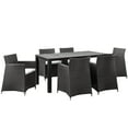thumbnail image 2 of Modway Junction 7 Piece Outdoor Patio Dining Set in Brown White, 2 of 7