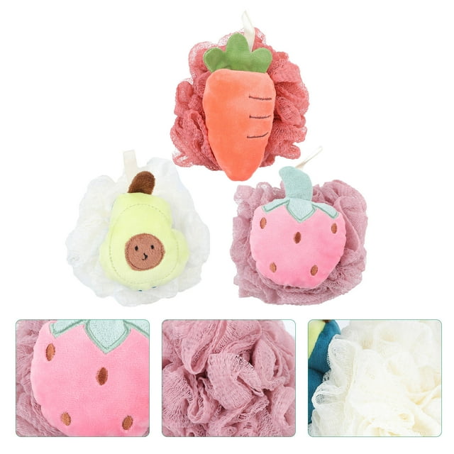Raindrops 3Pcs Assorted Color Shower Ball Creative Bathing Ball for Home and Travel Easy Foaming