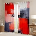 thumbnail image 2 of Manfei Chic Abstract Watercoor Curtains Pack of 2 (42x84 Each), Red Oil Printing Curtains Blackout, Vintage Mid Century Bedroom Curtains, Window Curtains Bedroom Decor, 2 of 6