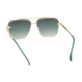 thumbnail image 4 of Mens Luxury Rimless Euro Style Mafia Metal Rim Rectangle Sunglasses Gold - Green, 4 of 4