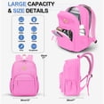 thumbnail image 3 of DAKIMOE Travel Backpack for Women Men Laptop Backpack with Computer Compartment Waterproof Large Capacity Wear Resistant Scratch-proof for Travel College Bussiness School, Pink, 3 of 9